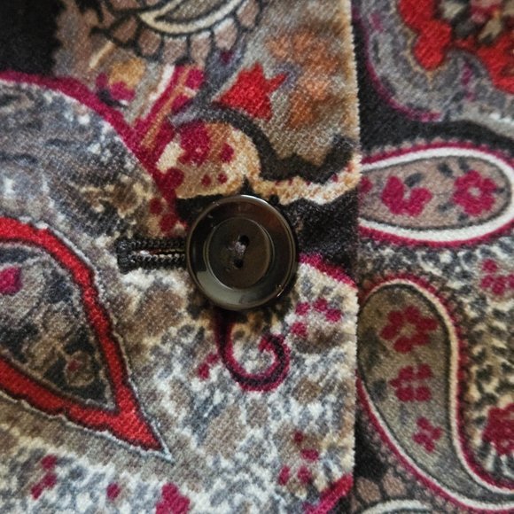 Talbots Women's Dark Brown Multi Paisley Jacket Size 4 - Picture 5 of 9